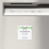 Green Diamond Bow Wedding Save the Date Magnet (Insitu (Vaatwasser))