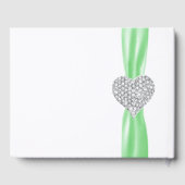 Green Diamond Heart Wedding Guestbook Gastenboek (Achterkant)
