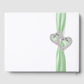 Green Diamond Hearts Wedding Guestbook Gastenboek (Achterkant)