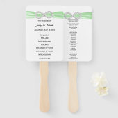 Green Diamond Infinity Wedding Program Fans Handwaaier (Voorkant en achterkant)