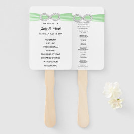 Green Diamond Infinity Wedding Program Fans Handwaaier