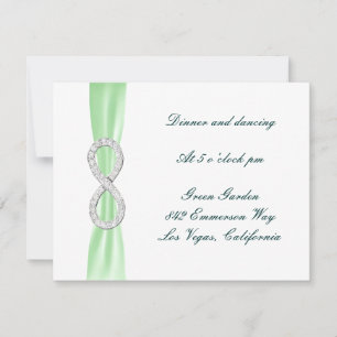 Green Diamond Infinity Wedding Reception Kaart