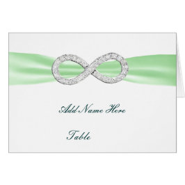 Green Diamond Infinity Wedding Table Place Card
