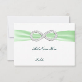 Green Diamond Infinity Wedding Table Place Card Kaart