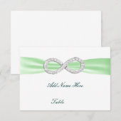 Green Diamond Infinity Wedding Table Place Card Kaart (Voorkant / Achterkant)