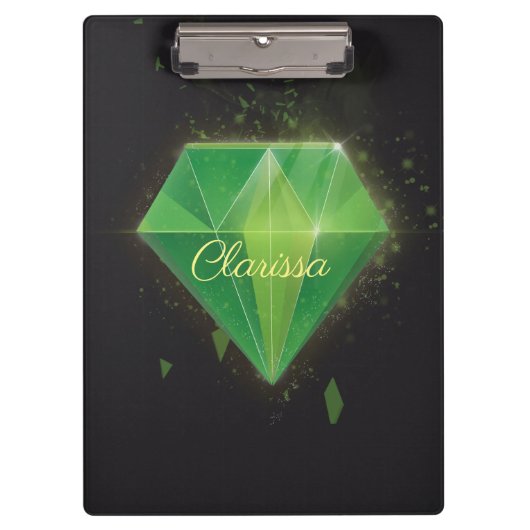 Green Diamond met naam Klembord (Voorkant)