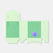 Green Diamond Pattern Paarse Flower Bedankdoosjes (Uitgevouwen)