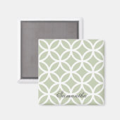Green Diamond Pattern Personalized Magnet (Voorkant / Achterkant)