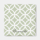 Green Diamond Pattern Personalized Magnet (Voorkant)
