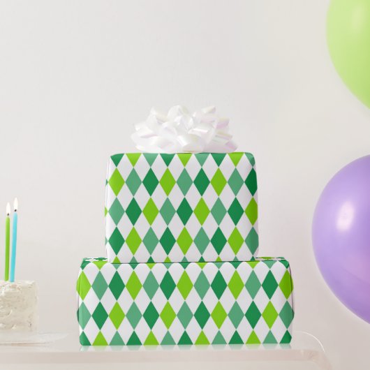 Green Diamond St. Patrick's Day Wrapping Paper Cadeaupapier (Feestgeschenken)