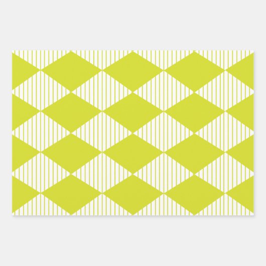 Green Diamond Stripes Pattern Inpakpapier Vel (Voorkant 2)