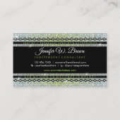 Green Diamonds Luxury Pattern Jewelry Visitekaartje (Achterkant)