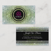 Green Diamonds Luxury Pattern Jewelry Visitekaartje (Voorkant / Achterkant)