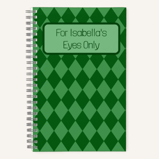 Green Diamonds My Eyes Only Journal Notitieboek (Voorkant)