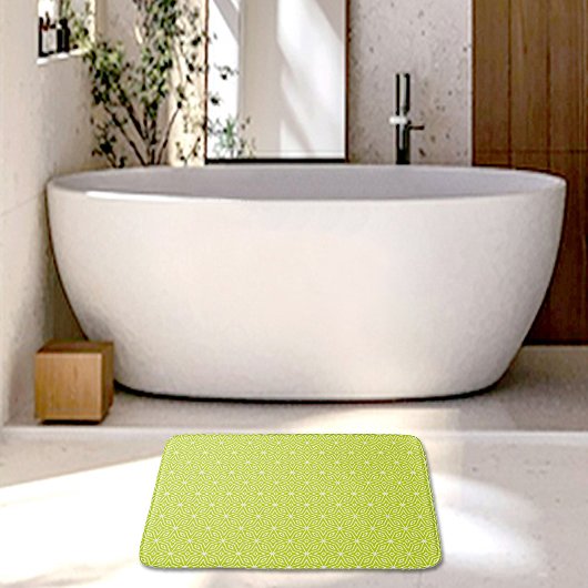 Green Diamonds Pattern Bath Mat