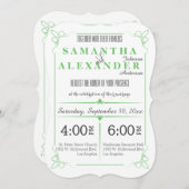 Green die Cut Bracket Art Deco Wedding Invite Kaart (Voorkant / Achterkant)