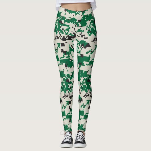 Green Digital Camouflage Leggings (Voorkant)