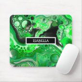 Green Digital Fluid Marble Art op maat Muismat (Met muis)