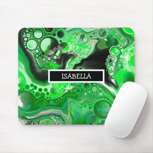 Green Digital Fluid Marble Art op maat Muismat (Met muis)