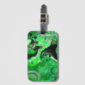 Green Digital Fluid Marmer Art Bagagelabel (Voorkant (verticaal))