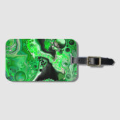 Green Digital Fluid Marmer Art Bagagelabel (Voorkant (horizontaal))