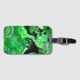 Green Digital Fluid Marmer Art Bagagelabel