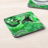 Green Digital Fluid Marmer Art Bier Onderzetter (Linkerzijde)