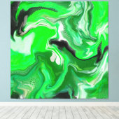 Green Digital Fluid Marmer Art Canvas Afdruk (Insitu (Houten vloer))