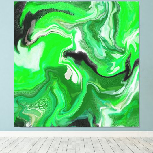 Green Digital Fluid Marmer Art Canvas Afdruk (Insitu (Houten vloer))