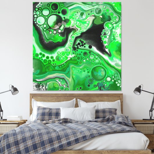 Green Digital Fluid Marmer Art Canvas Afdruk (Insitu (Slaapkamer))