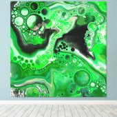 Green Digital Fluid Marmer Art Canvas Afdruk (Insitu (Houten vloer))
