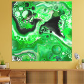 Green Digital Fluid Marmer Art Canvas Afdruk (Insitu (Woonkamer))