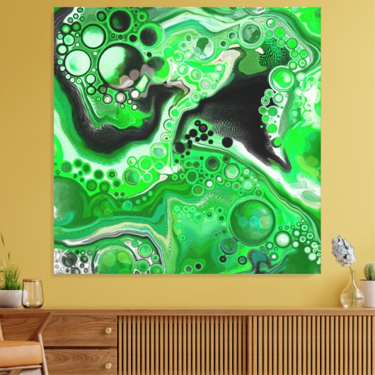 Green Digital Fluid Marmer Art Canvas Afdruk (Insitu (Woonkamer))