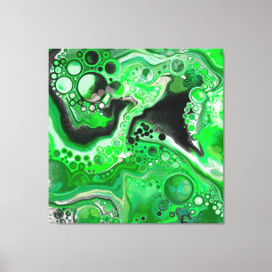 Green Digital Fluid Marmer Art Canvas Afdruk