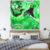 Green Digital Fluid Marmer Art Canvas Afdruk (Insitu (Slaapkamer))