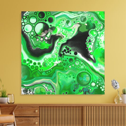Green Digital Fluid Marmer Art Canvas Afdruk (Insitu (Woonkamer))