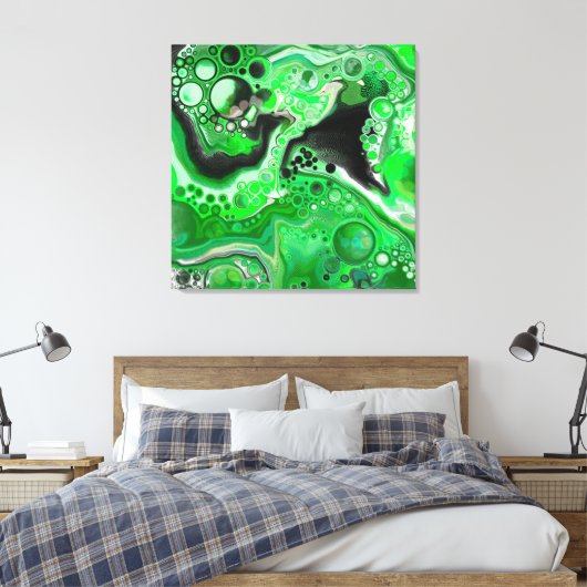 Green Digital Fluid Marmer Art Canvas Afdruk (Insitu (Slaapkamer))