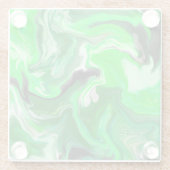 Green Digital Fluid Marmer Art Glazen Onderzetter (Achterkant)