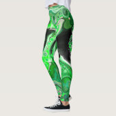 Green Digital Fluid Marmer Art Leggings (Links)