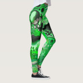 Green Digital Fluid Marmer Art Leggings (Rechts)