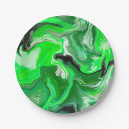 Green Digital Fluid Marmer Art Papieren Bordje