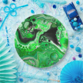 Green Digital Fluid Marmer Art Papieren Bordje (Feest)