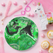 Green Digital Fluid Marmer Art Papieren Bordje (Feest)