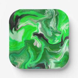 Green Digital Fluid Marmer Art Papieren Bordje