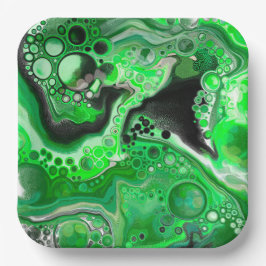Green Digital Fluid Marmer Art Papieren Bordje