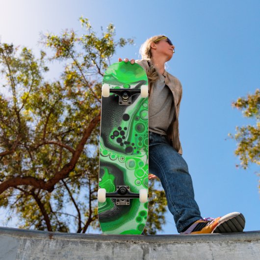 Green Digital Fluid Marmer Art Persoonlijk Skateboard (Buiten 1)
