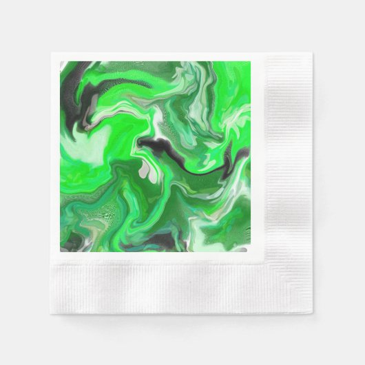 Green Digital Fluid Marmer Art Servet (Voorkant)