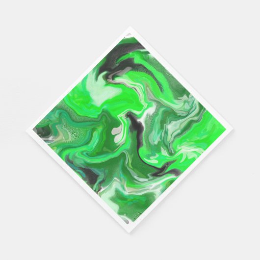 Green Digital Fluid Marmer Art Servet (Hoek)