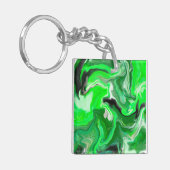 Green Digital Fluid Marmer Art Sleutelhanger (Voorkant Links)