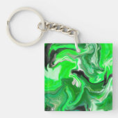 Green Digital Fluid Marmer Art Sleutelhanger (Voorkant)